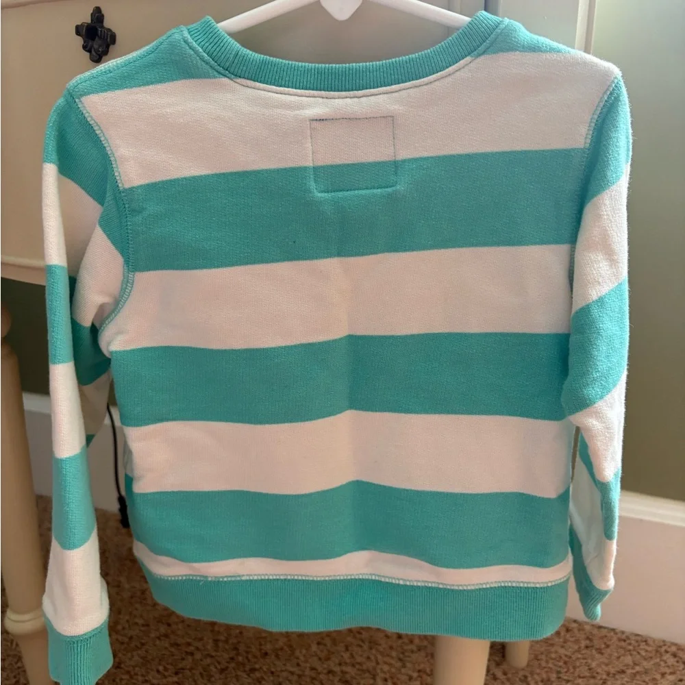 4T OshKosh B'gosh Unisex Aqua and White Stripe Sweatshirt